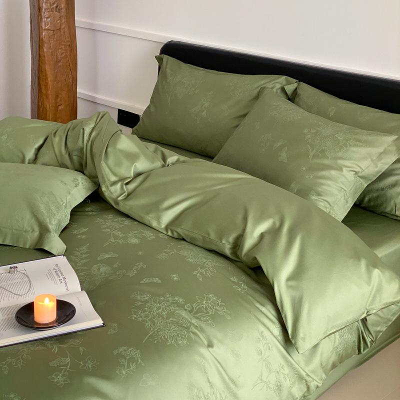 100 Long-Staple Cotton 4Pcs Set, High-End Jacquard Embroidery Bedding 4Pcs Set