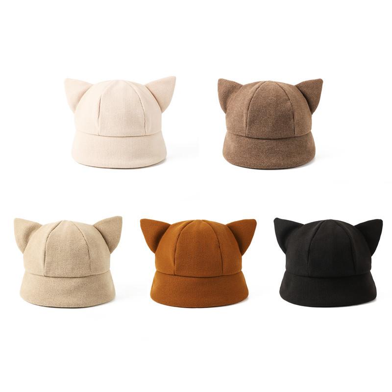 Versatile Style Hat Cats Ear Womens Sunshade Short Brim Hatscaps Fisherman