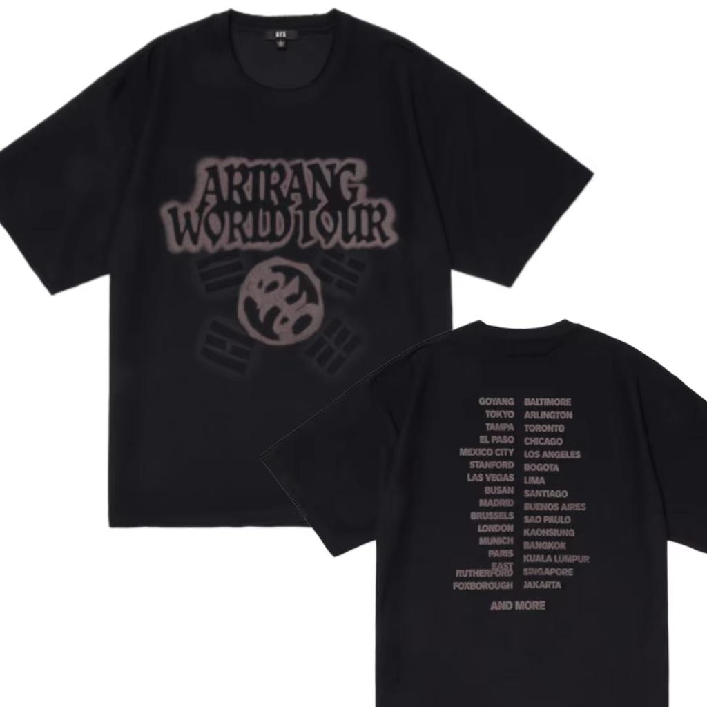 2026 Hot BTS Arirang Album World Tour Unisex Cotton T-shirt Kpop Boy Band 2026 Summer New Men's Women's Oversized Hallyu Fashion Shirt Short Sleeve