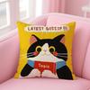 Cartoon Christmas Gift Cute Cat Cushion Cover Linen Pillowcase Cover Soft Decor for Sofa Home Room