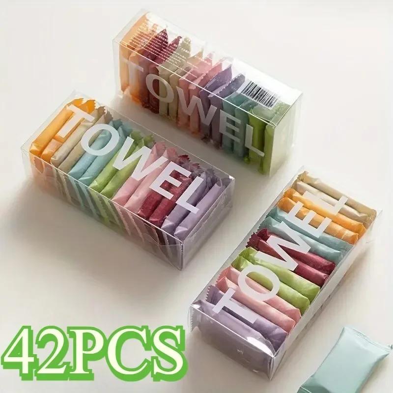 Thickened Compressed Facial Towels 14/28/42PCS Portable Cleansing Squares for Beauty And Travel Use