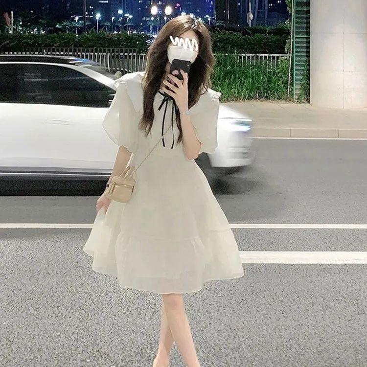 Super Fairy White Princess Dress - 2026 Summer Slimming Fluffy Skirt