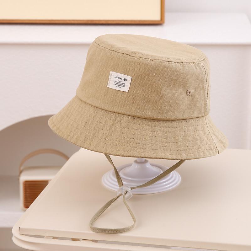 

Simple Fashion Baby Bucket Hat Summer Toddler Boys Girls Letter Label Fisherman Hats For Kids Outdoor Beach Panama Basin Cap 50cm fit 1-3Y