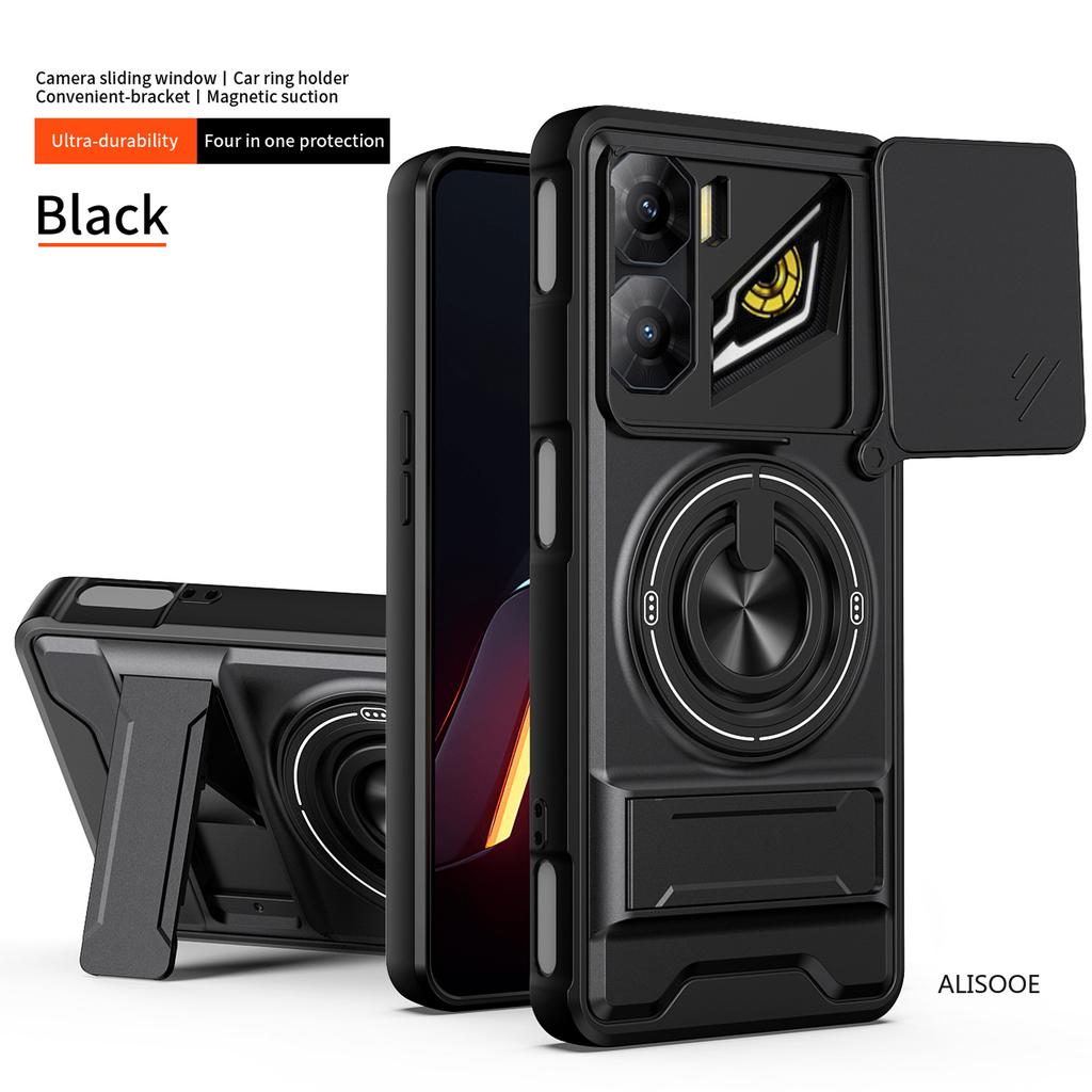 Hülle für Nubia Neo 3 5G Hülle Drehbar Schiebbarer Kamera-Schutzring Ständer Stoßfeste Abdeckung Capa Funda