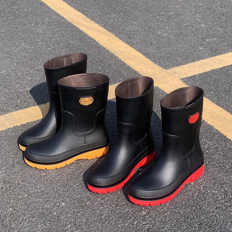 Wholesale Factory Men Anti-slip Waterproof Fashion Rain Shoes Rain Boots