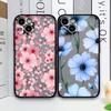 Beautiful Blue Pink Peach Flower Phone Case for Samsung Galaxy S25 Edge S24 Ultra S23 S22 Plus S21 FE 5G Shockproof Cover Fundas