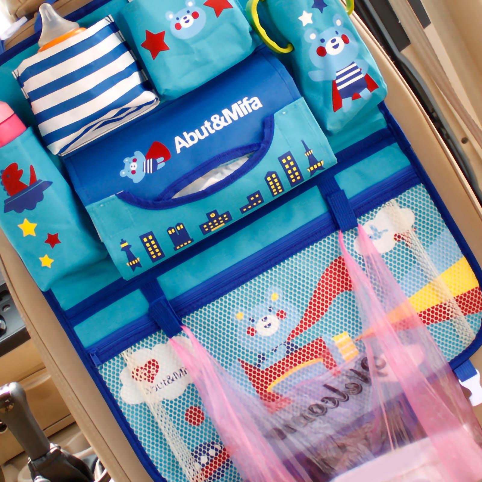 Car Backseat Storage Bag Cartoon Multifunction Auto Backseat Storage Pocket Organizer for Car Type 1