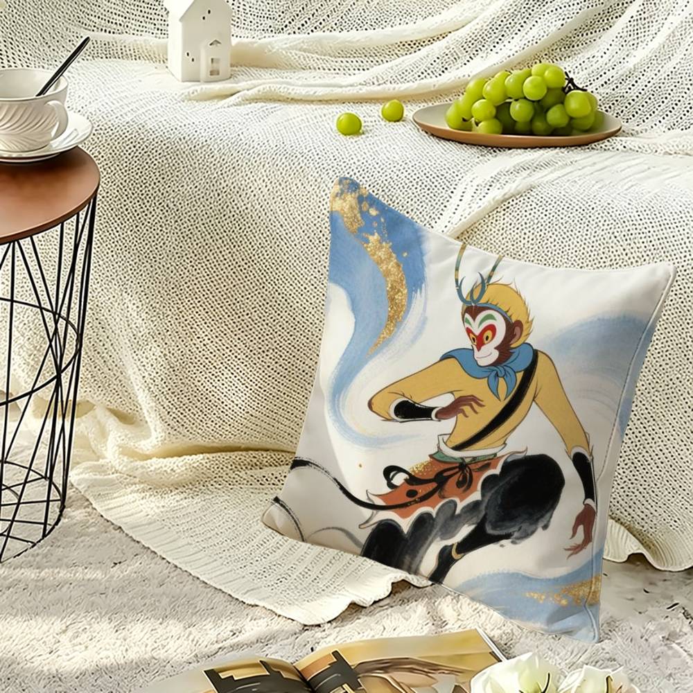 Journey to the West Soft Pillow Shell For Sofa Living Space Bedroom Headboard Backrest Square Cushion Cozy