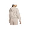 Jordan Essentials Casual Sport Knit Loose Hoodie Crop Top Women Tops Light-Iron-Ore DD6999-012
