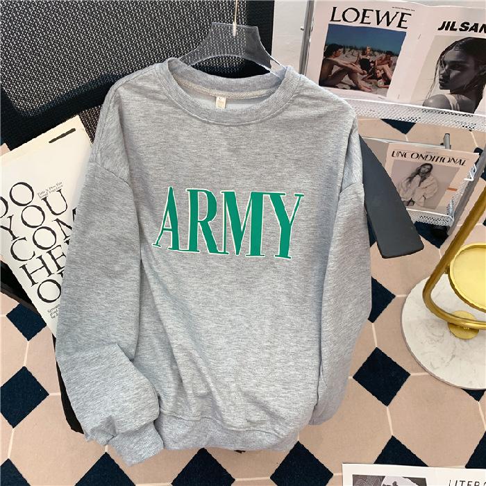 American oversize gray no hat fleece sweater women's spring and autumn 2026 new chic early spring top design sense