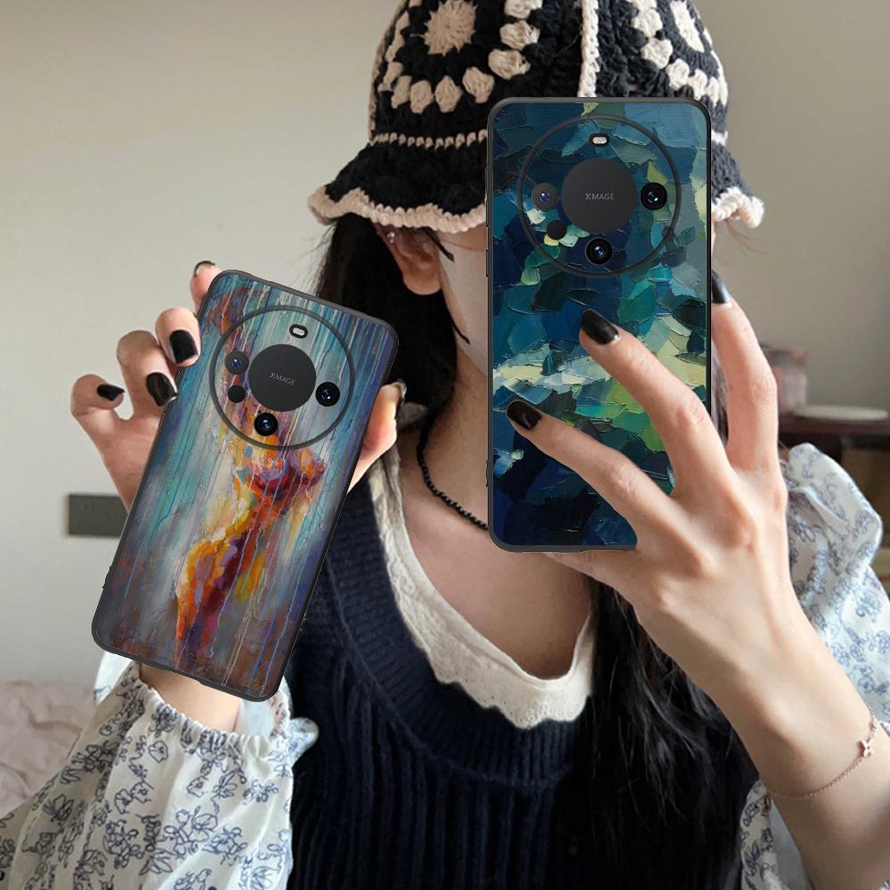 Abstract Oil Painting Phone Case for Huawei Mate 60 50 40 30 20 10 Pro Plus Lite E 5G Soft TPU Shockproof Cover