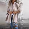 New Women's Fall Winter Lapel One-piece Poncho Coat