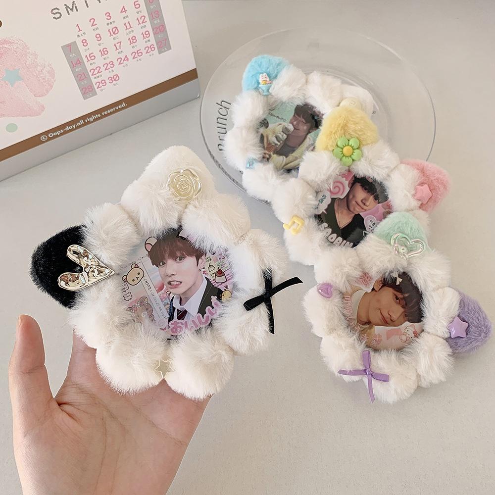 Cute Cat Ear Badge Holder School Student Picture Decoration Unique Pain Bag Accessory Plush Badge Display Pendant Charming