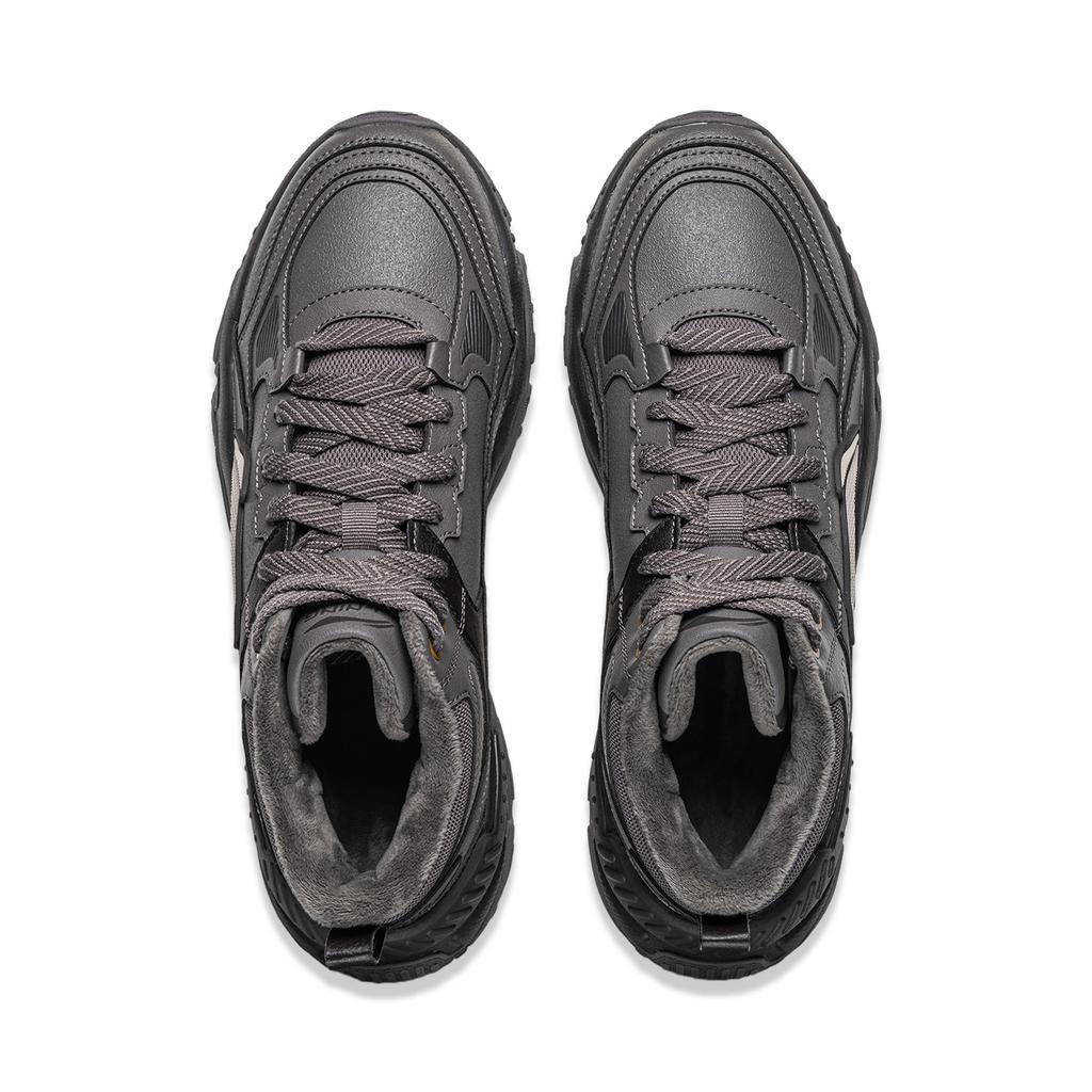 Men's Sneakers Li-Ning Brown Sugar MID Casual Shoes Men's Mid-top Dark Gull Gray/Silver Fish Gray