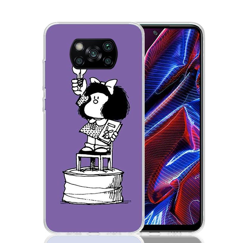 Mafalda Cartoon Case Phone Cover for Xiaomi Redmi Note 10 9 9S 8 8T 7 5 Pro Mi 12T 11T 10T 9T 12 11 Lite A3 A2 Trend Fundas Mi 1
