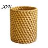 Makeup Brush Holder Faux Rattan Pen Holder, Woven Style Boho Pencil Storage Box Desktop Organizer, Multi-functional Resin Cup for Home Office