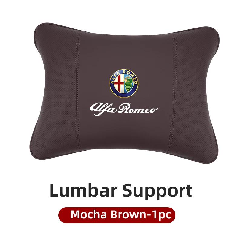 For Alfa Romeo Car Sticker Leather Car Seat Neck And Back Pillow Breathable Accessories For Alfa Romeo 159 Giulietta Giulia 147LG9