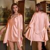 Summer Ice Silk Pajama & Robe Set for Women - Camisole Two-Piece Home Wear.