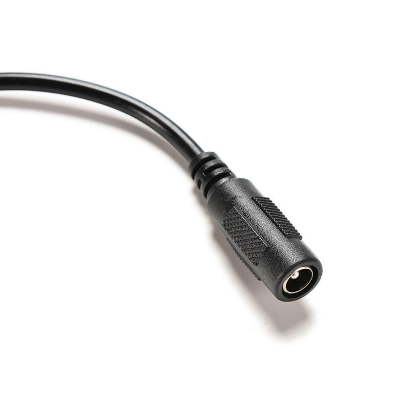 Fișă de alimentare cc 5,5 x 2,5 mm mascul unghi drept la cablu adaptor mamă de 5,5 x 2,1 mm