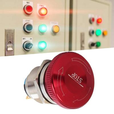 22mm Metal Stainless Steel Latching Mushroom Metal Push Stop Button