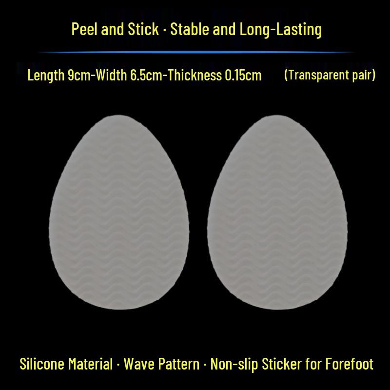 Silicone Non-slip High Heel Sole Protector: Anti-wear Forefoot Leather Film, Self-adhesive Rubber Sticker.