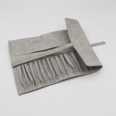 Chujian Soft Imitation Sheepskin Portable Makeup Brush Roll Bag - Holds 14 Brushes