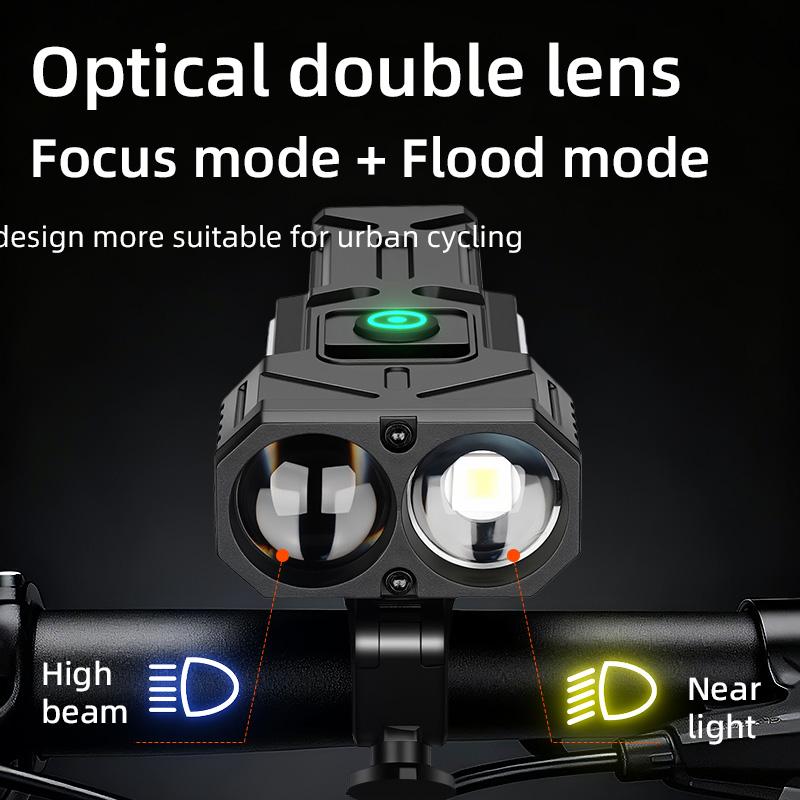 High Lumen Bicycle Front Light,Rechargeable Bike Headlight for Night Riding,Waterproof LED Cycling Light for Mountain Road Bike