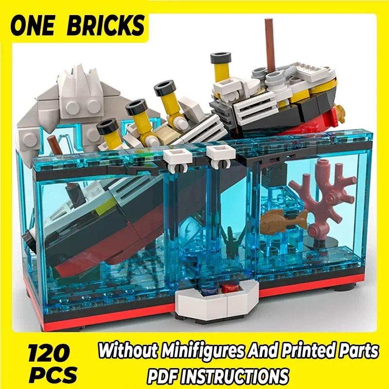 Moc Building Blocks Movie Model The Sinking Titanic Technical Bricks DIY Assembly Construction Toys For Childr Holiday Gifts