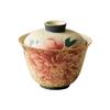 Blue And White Flint Red Peony Gaiwan Elegant Tea- Tureen Tea Bowl With Lid Kit Tea Maker Cover Bowl Kung Fu Tea Set Craft