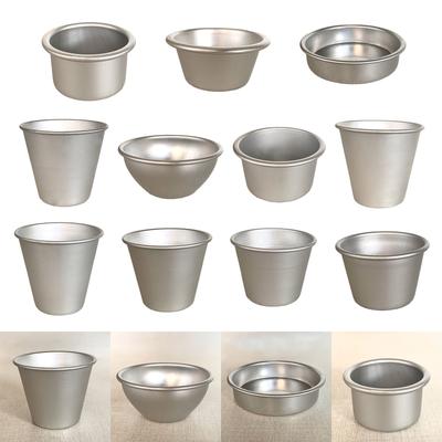 Set of 10 Small Cake Aluminum Molds Nonstick Cupcakes Bakings Cups Metal Pudding and Darioles Moulds Western Cake Cup