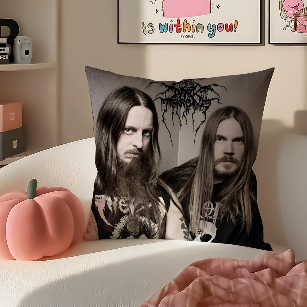 Black Metal Norwegian Art DDarkthrone Pillow Cushion Cover Pillowcase Short Plush Invisible Zipper Room Sofa Cushion Cover