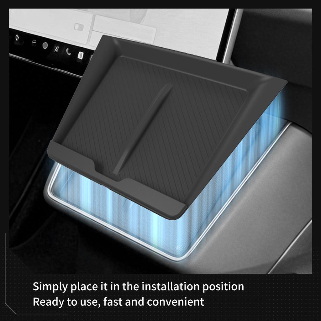 Für Tesla Model Y Standard RWD 2026 Center kabelloses LadePad Handy rutschfeste Schutzmatte Auto Innenraum Zubehör Schwarz