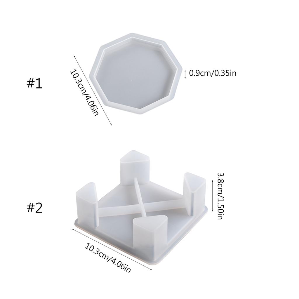 Stylish Lovely Octagonal Coaster Mould In Sturdy Silicone Materials Portable for Household and Office Supplies Use