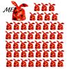 Halloween Souvenir Gift Packaging 48 Pcs Candy Bags, Kids Trick or Treat Goodie Cute Rabbit Transparent Cookie Bags with Drawstrings Ear Small Plastic