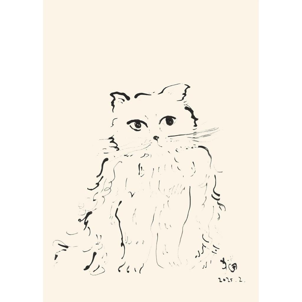THE POSTER CLUB Art Print Cat 30x40cm by Oamul Nordic Minimalist Poster Home Decor