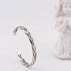 Sterling Tone Woven Twist Wrist Bracelet Bangle Women Retro Korean For Men Hand JewelryRetro Wrist Bracelet