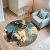 Basset Hound pattern round rug,Carpet Rug for Living Room Bedroom  Playroom ,Non-slip Floor Mat,Holiday Gifts and Birthday Gifts.