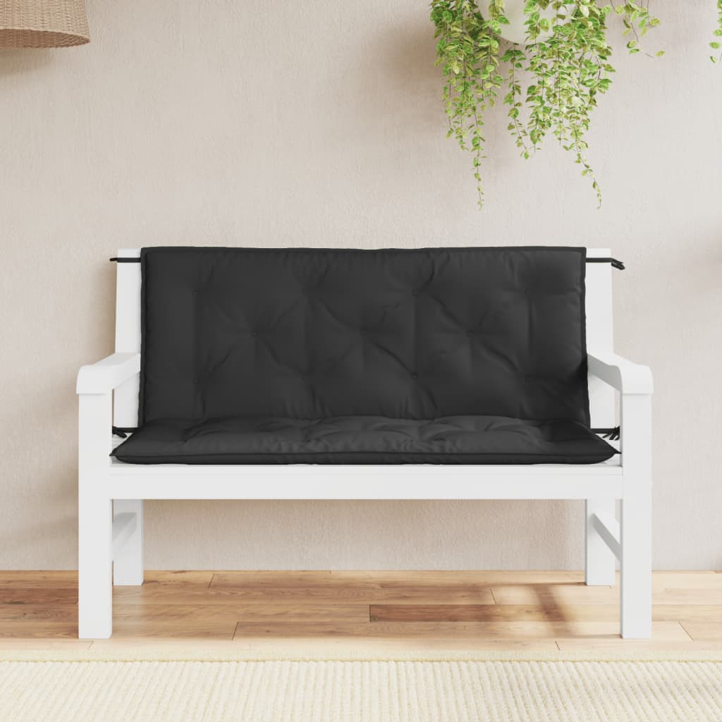 Garden Bench Cushions 2 Pcs Black 120x50x7 Cm Oxford Fabric