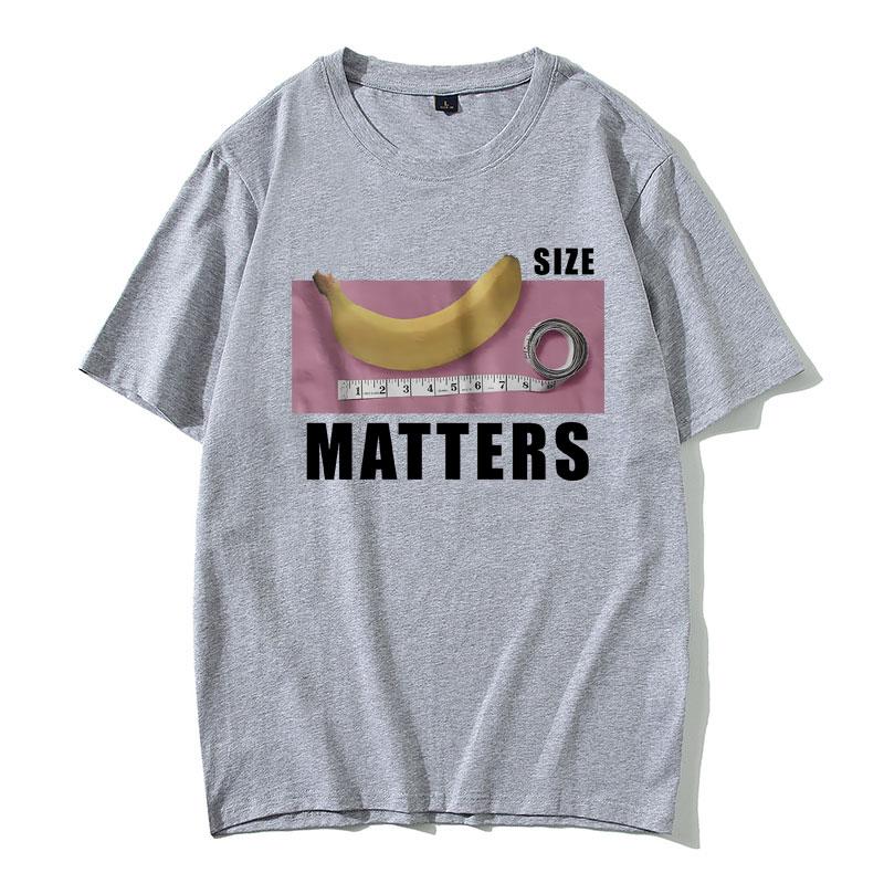 

Футболка Размер банана имеет значение Смешная футболка с мемом Мужская Женская Одежда Повседневная Модная Футболка Мода Хип-хоп Эстетика Уличная одежда 3XL