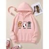 Three Cat Paw Pattern Print Hoodie, Casual Hooded Sweatshirt, Suitable for Winter and Autumn, Women's Clothing
