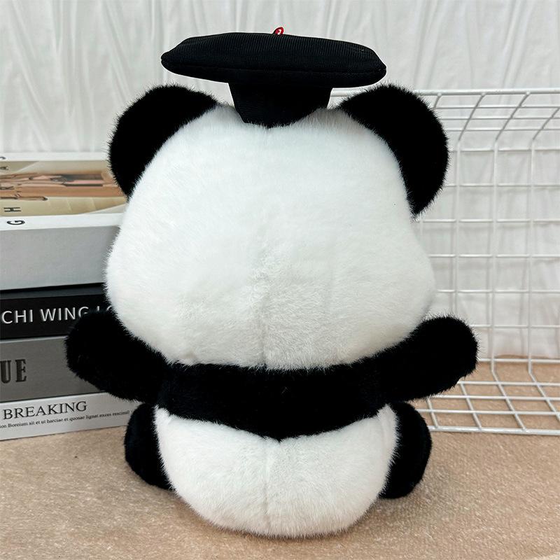 Graduation Dr. Ji Hat Little Panda Doll Plush Toy Wedding Sprinkler Doll 8-inch Doll Claw Machine Doll