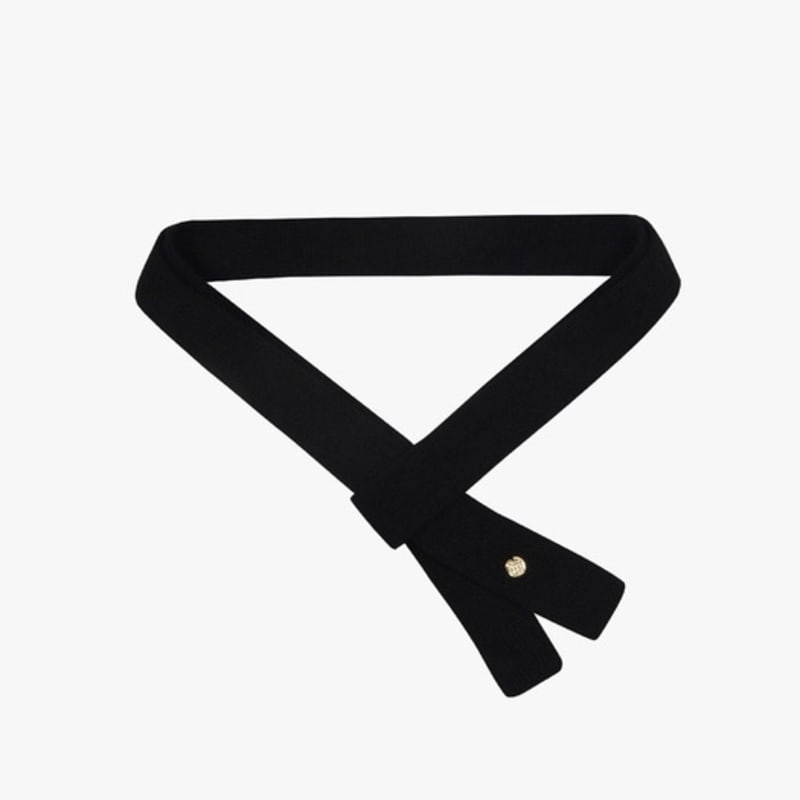 Saint Luxure 100% Cashmere Thin Muffler Black