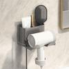 With Compartments Hair Dryer Holder Self-adhesive Hairdryer Organizer Box Straightener Stand