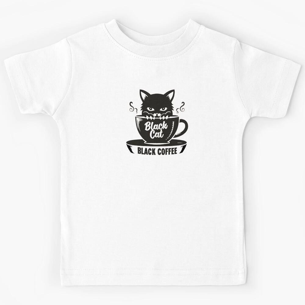 Black Cat Black Coffee Kids T-Shirt 120