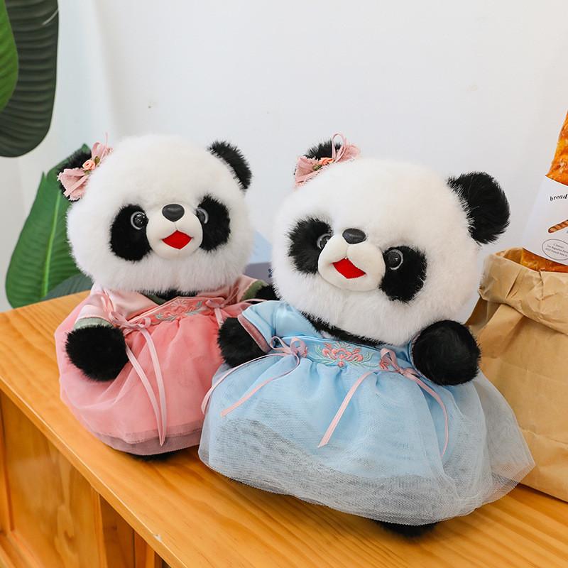 Adorable Large Panda Plush Toy With Chinese Style Hanfu Design For Birthday Gifts And Cuddling Comfort