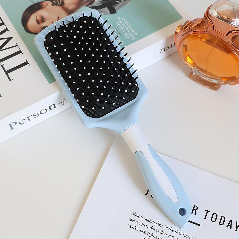 Dark Green Air Cushion Massage Comb for Straight & Curly Hair - Negative Ion Technology