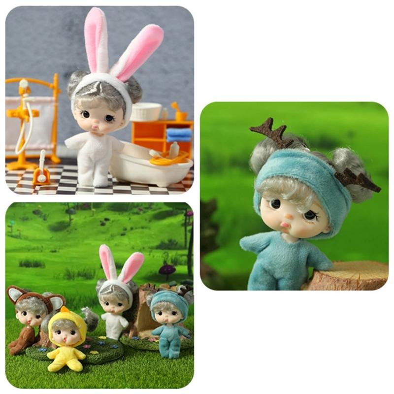 Tiny Doll Plastic Mini Doll with Small Clothes for Girls 4" Little Doll Reborns Baby Gift Bag Decors Accessory