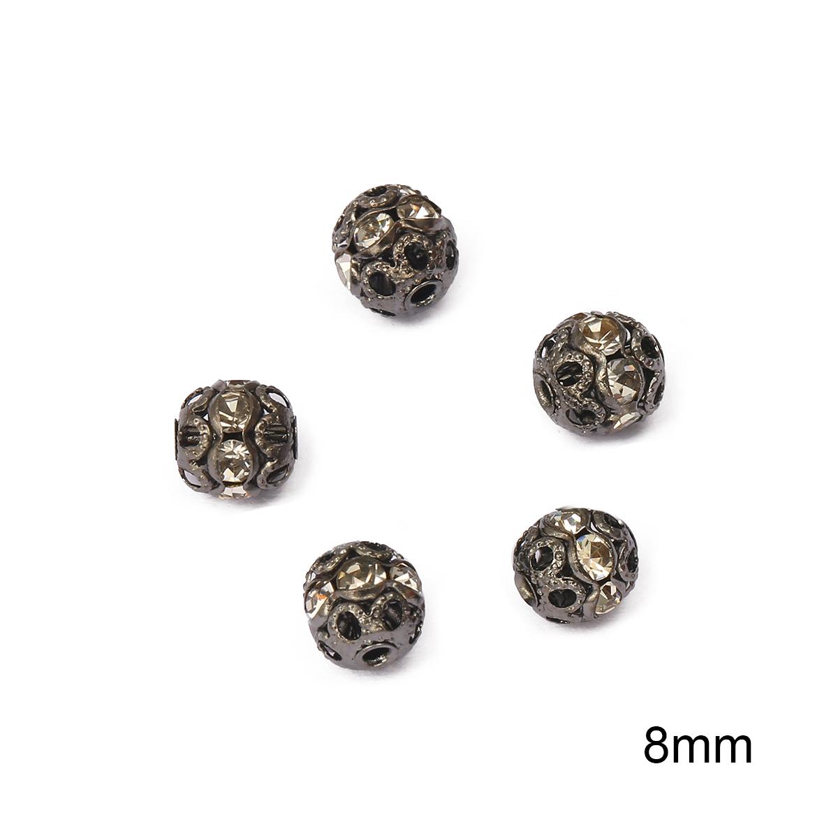 

20 шт. металлические латунные филигранные бусины полые стразы шариковые бусины «сделай сам» бусины для изготовления ювелирных изделий 8mm 20pcs