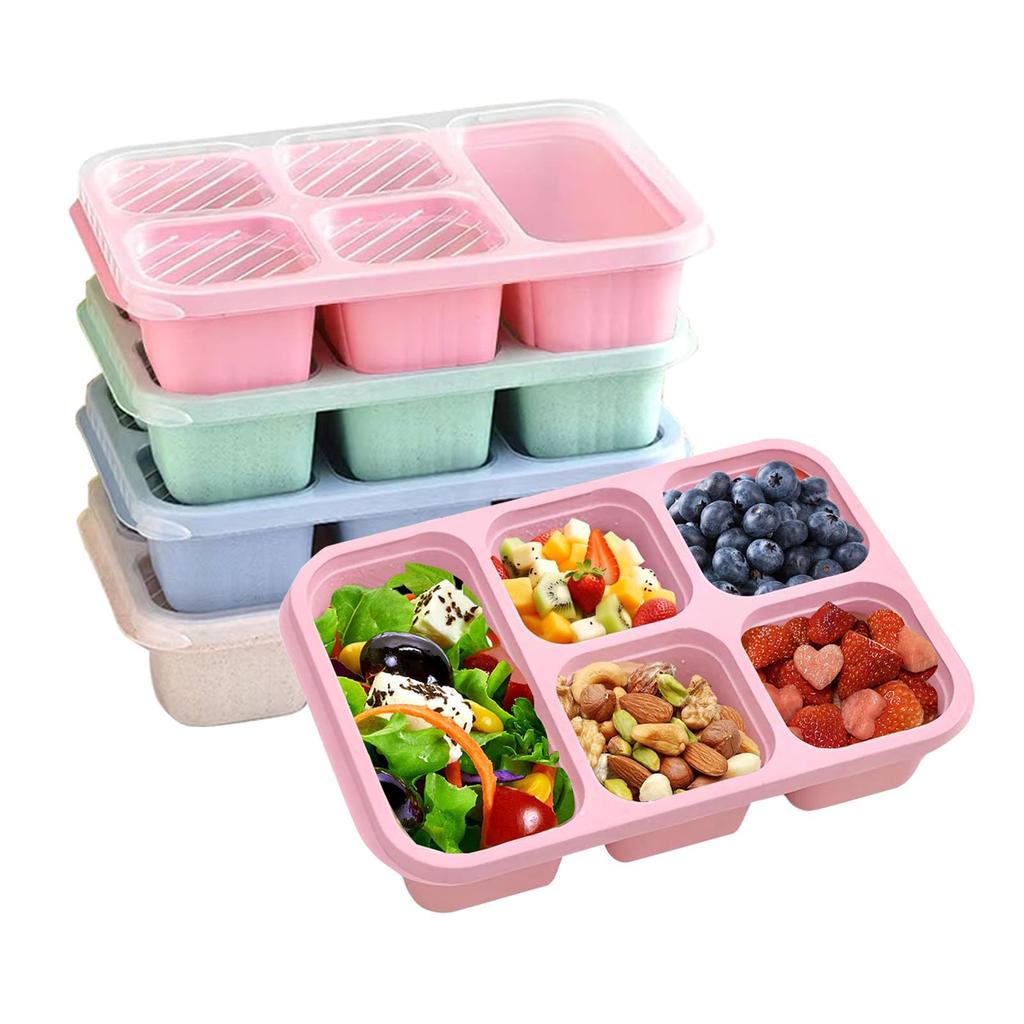 1PC, Bento Lunch Box, Suitable for Travel and Work, Snack Box Container with 5 Compartments