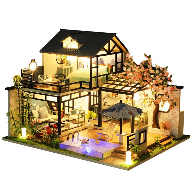 Jiate DIY Ink Lan Pavilion Creative Art House Model Toy Gift